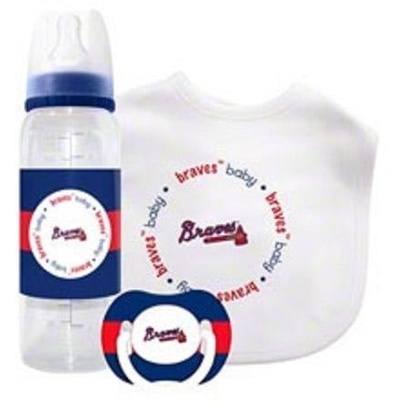 MLB Atlanta Braves Gift Set Bottle Bib Pacifier by baby fanatic