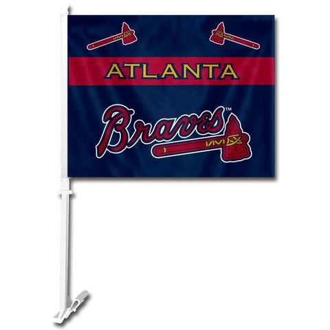 MLB Logo Atlanta Braves Navy Window Car Flag RICO or Fremont Die