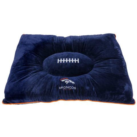 NFL Denver Broncos Embroidered Pillow Pet Bed 30″x20″x4″ Pets First, Inc