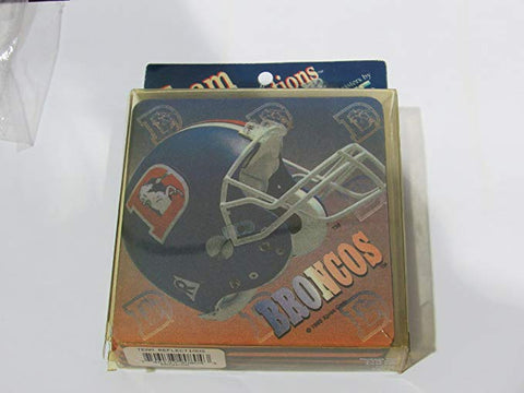 NFL Denver Broncos Helmet over Name Neoprene Foam Coasters 4 Pack