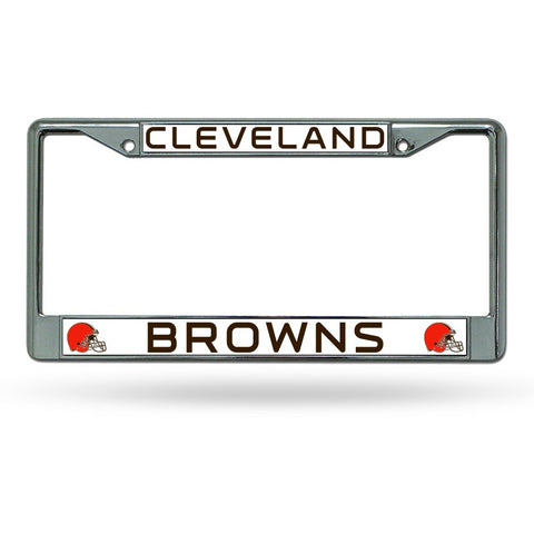 NFL Cleveland Browns Chrome License Plate Frame Thin Letters