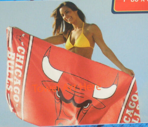 NBA Chicago Bulls Horizontal Logo on Beach Towel 30"x60" WinCraft