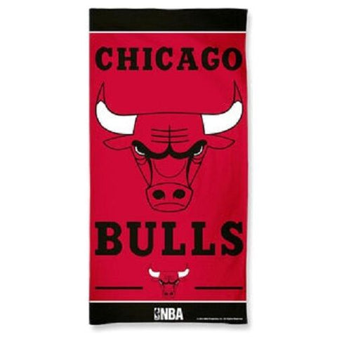 NBA Chicago Bulls Vertical Logo on Beach Towel 30"x60" WinCraft