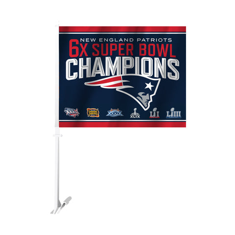 New England Patriots 6x SUPER BOWL CHAMPIONS Car Flag Super Bowl LIII
