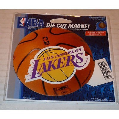 NBA Los Angeles Lakers Logo on Basketball 4 inch Auto Magnet by WinCraft