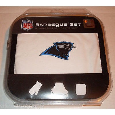 NFL Carolina Panthers BBQ Tailgate Kit 3 Piece Set Apron Oven Mitt Potholder McArthur