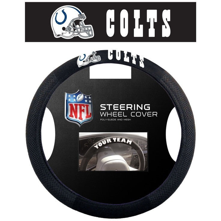 NFL Indianapolis Colts Poly-Suede on Mesh Steering Wheel Cover by Fremont Die