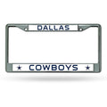 NFL Dallas Cowboys Chrome License Plate Frame Thin Letters