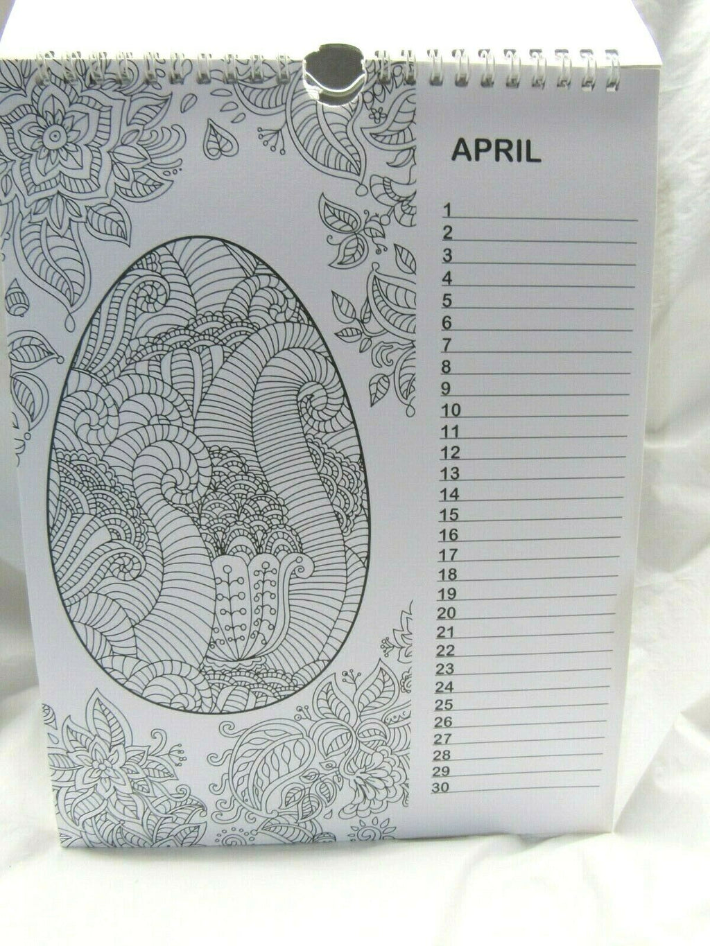 Grown Up Adult Coloring Book Monthly Calendar Calming art Therapy 12 Pages