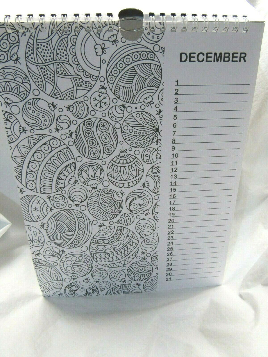 Grown Up Adult Coloring Book Monthly Calendar Calming art Therapy 12 Pages