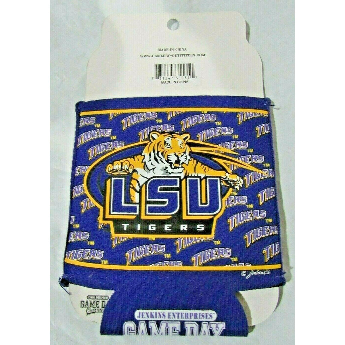 LSU Tigers Team Logo on Purple Can Coolie by Game Day Outfitters