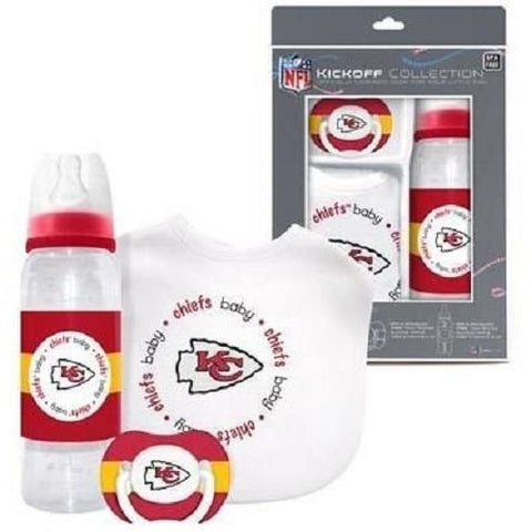 NFL Kansas City Chiefs Gift Set Bottle Bib Pacifier by baby fanatic
