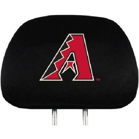 MLB Arizona Diamondbacks Headrest Cover Embroidered All White Logo Set of 2 by Team ProMark