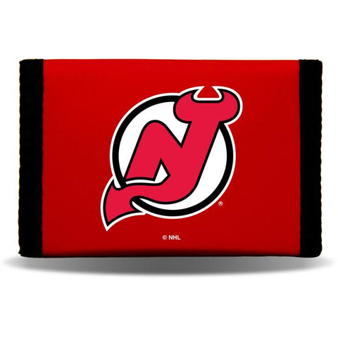 NHL New Jersey Devils Tri-fold Nylon Wallet with Printed Logo