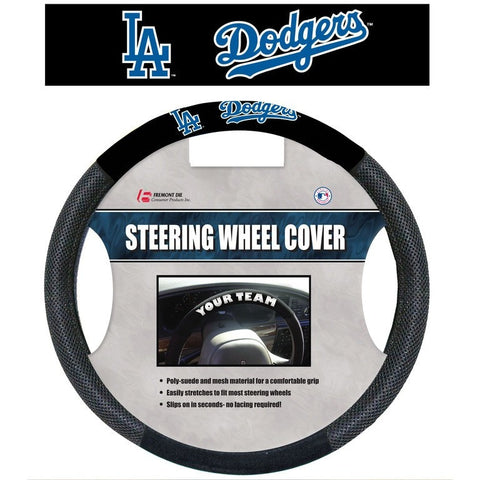 MLB POLY-SUEDE MESH STEERING WHEEL COVER LOS ANGELES DODGERS