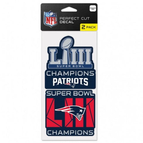 New England Patriots Super Bowl LIII Champions 2 pack Decals WinCraft