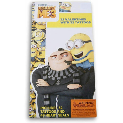 Despicable ME 3 Valentine’s Day 32 Cards and Tattoos by Paper Magic Group