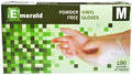 Vinyl Gloves Medium 100ct box Emerald Shannon Powder Free 4 Mil