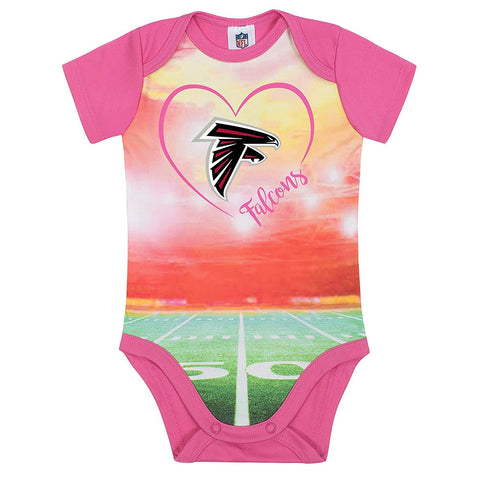 NFL Atlanta Falcons Bodysuit Stadium Design Pink Size 0-3 Month Gerber