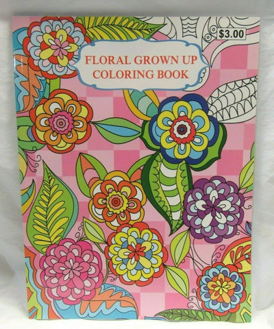 Grown Up Adult Coloring Book Floral Tulips Daisies etc... 32 Pages