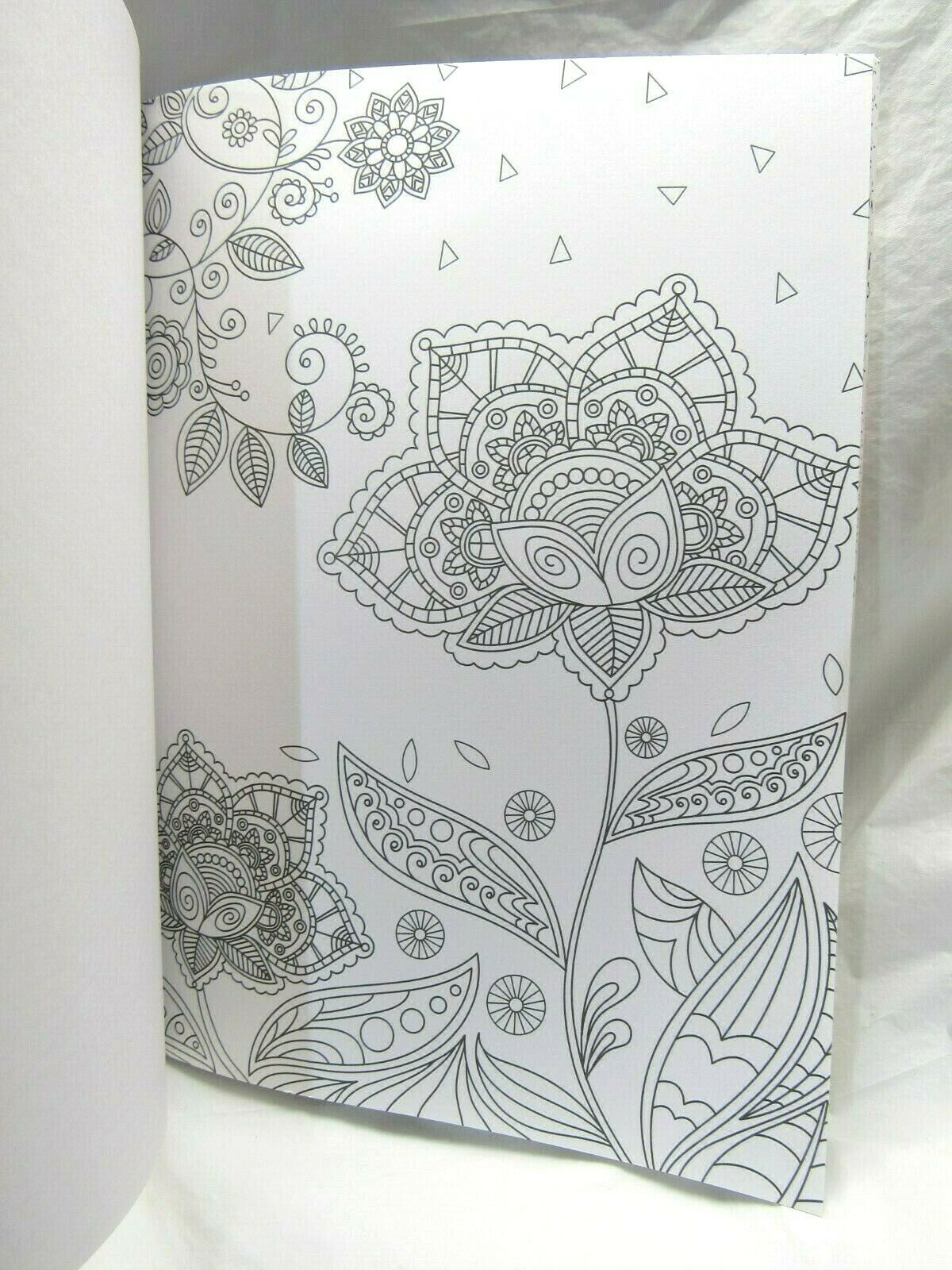 Grown Up Adult Coloring Book Floral Tulips Daisies etc... 32 Pages