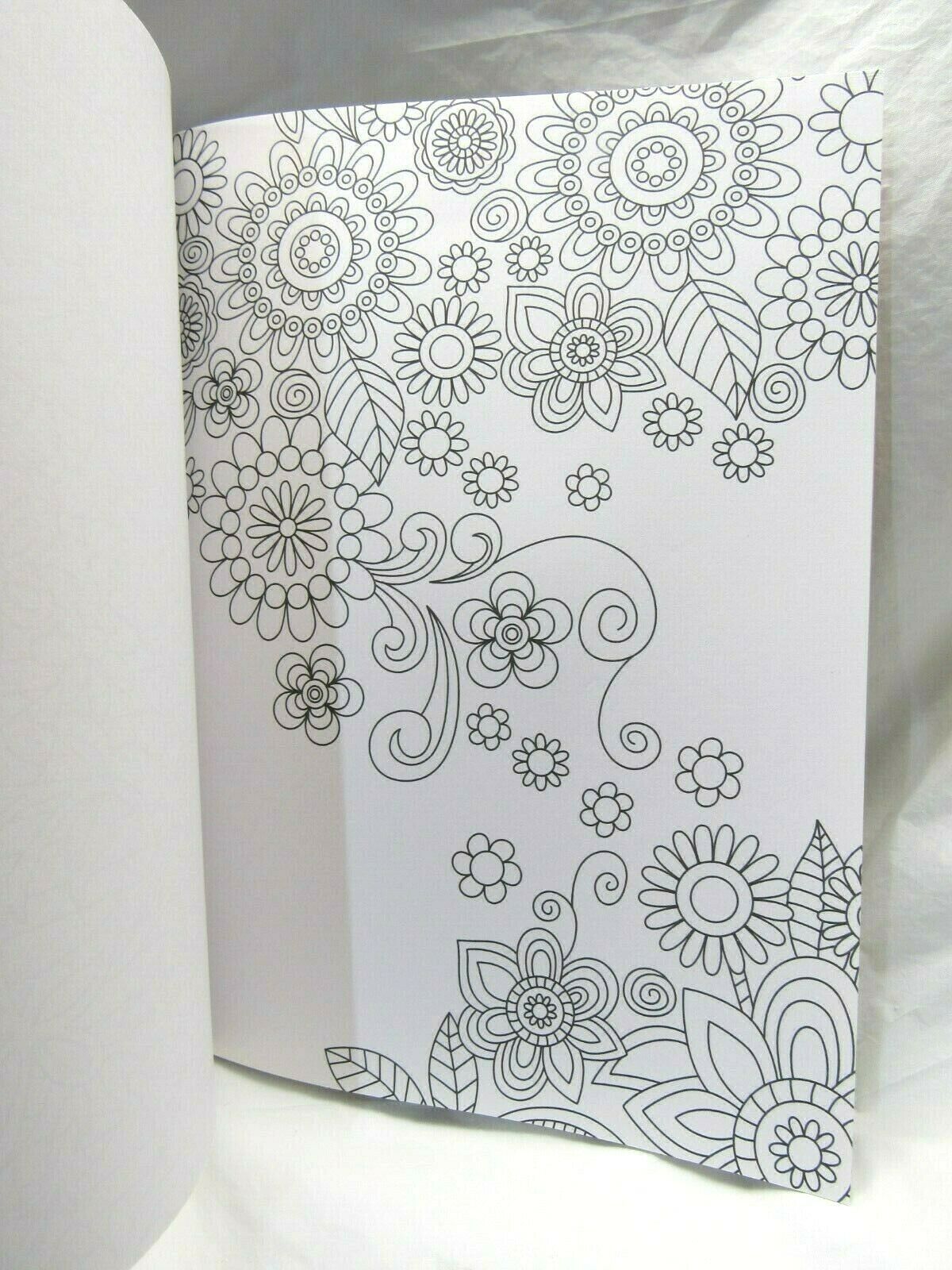 Grown Up Adult Coloring Book Floral Tulips Daisies etc... 32 Pages