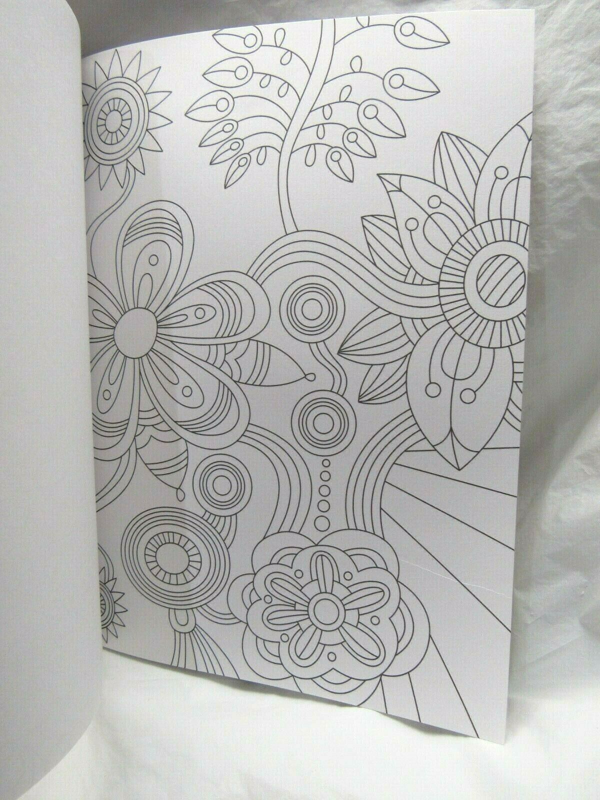 Grown Up Adult Coloring Book Floral Tulips Daisies etc... 32 Pages