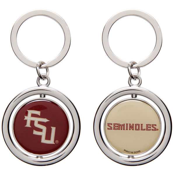 NCAA Spinning Logo Key Ring Keychain Forever Collectibles Select Team to Left