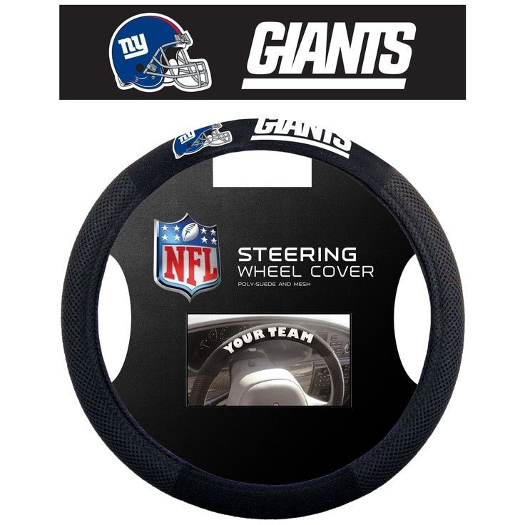 NFL New York Giants Poly-Suede on Mesh Steering Wheel Cover by Fremont Die