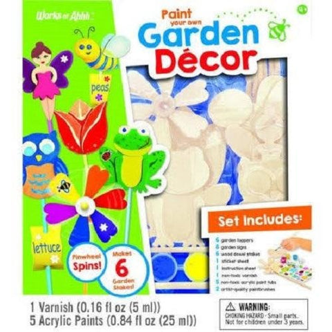 MasterPieces Works of Ahhh... Garden Decor Makers 6 Wood Paint Kit 21774