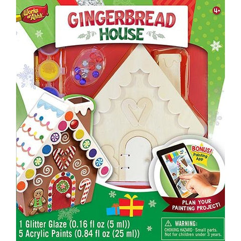 MasterPieces Works of Ahhh... Gingerbread House Figurine Large Wood Paint Kit 21560
