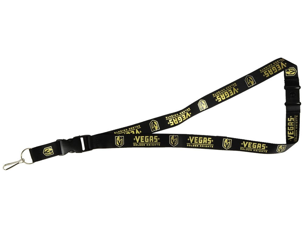 NHL Las Vegas Golden Knights Black Lanyard Detachable Buckle 23" L 3/4" W by Aminco
