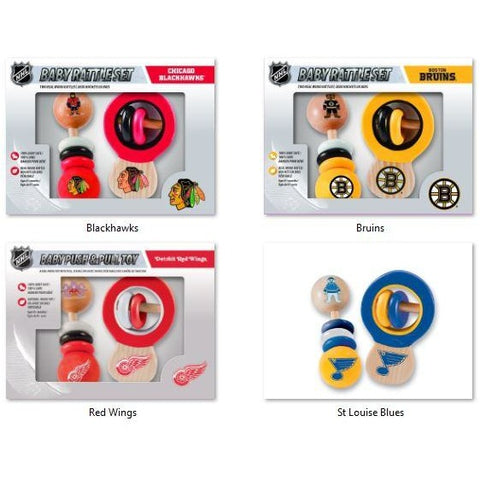 NHL Real Wood Baby Rattles (2-Pack) by MasterPieces Puzzle Co.