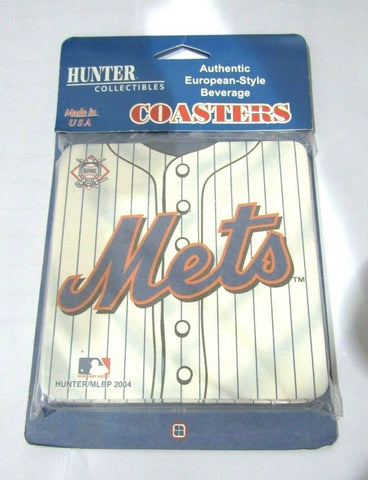 MLB New York Mets Logo on Jersey Image Thick Paper Coasters 6 Pack