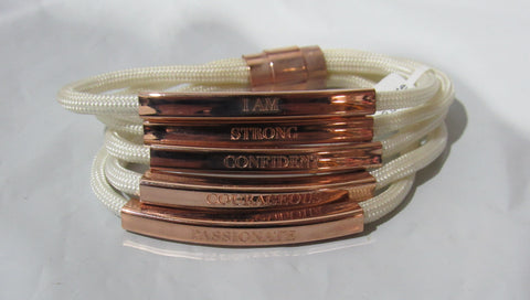 Women Warriors I Am Gold Tone Bracelet Women's Bracelet White Stella Valle