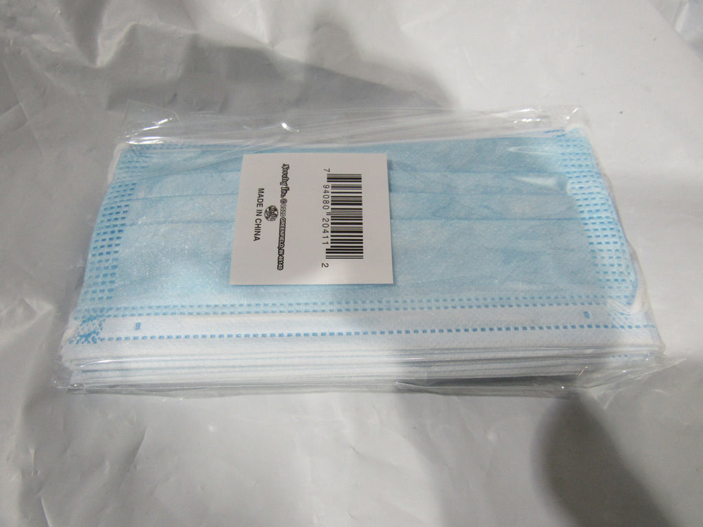 Single Use 3-Ply Face Mask Mouth Cover with Ear Loop Lot of 10