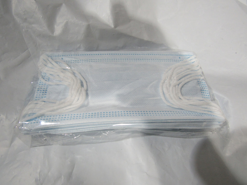 Single Use 3-Ply Face Mask Mouth Cover with Ear Loop Box of 50