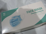 Single Use 3-Ply Face Mask Mouth Cover with Ear Loop Box of 50