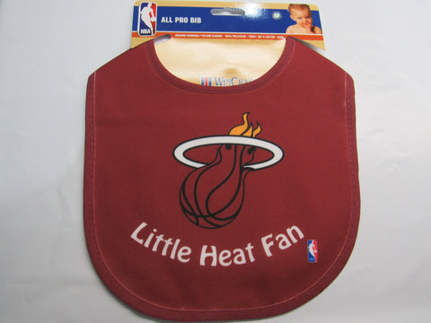 NBA Little Miami Heat Fan Infant Baby Bib Red Blue Trim Wincraft
