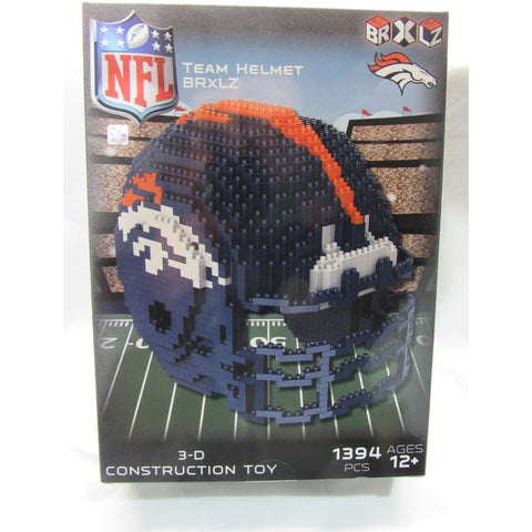 NFL Denver Broncos Helmet Shaped BRXLZ 3-D Puzzle 1394 Pieces