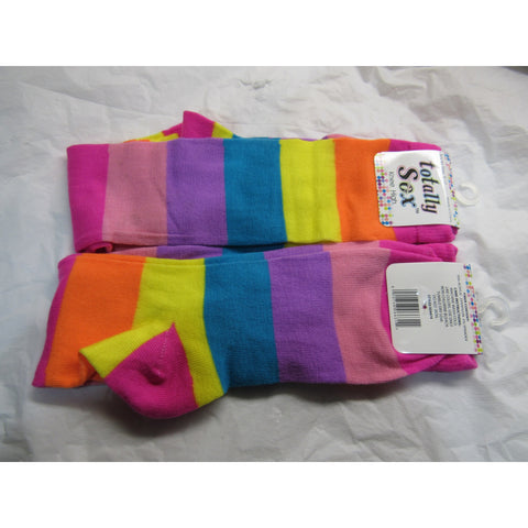1 Pair Rainbow Colored Knee High Socks Size 9-11 by totally Sox