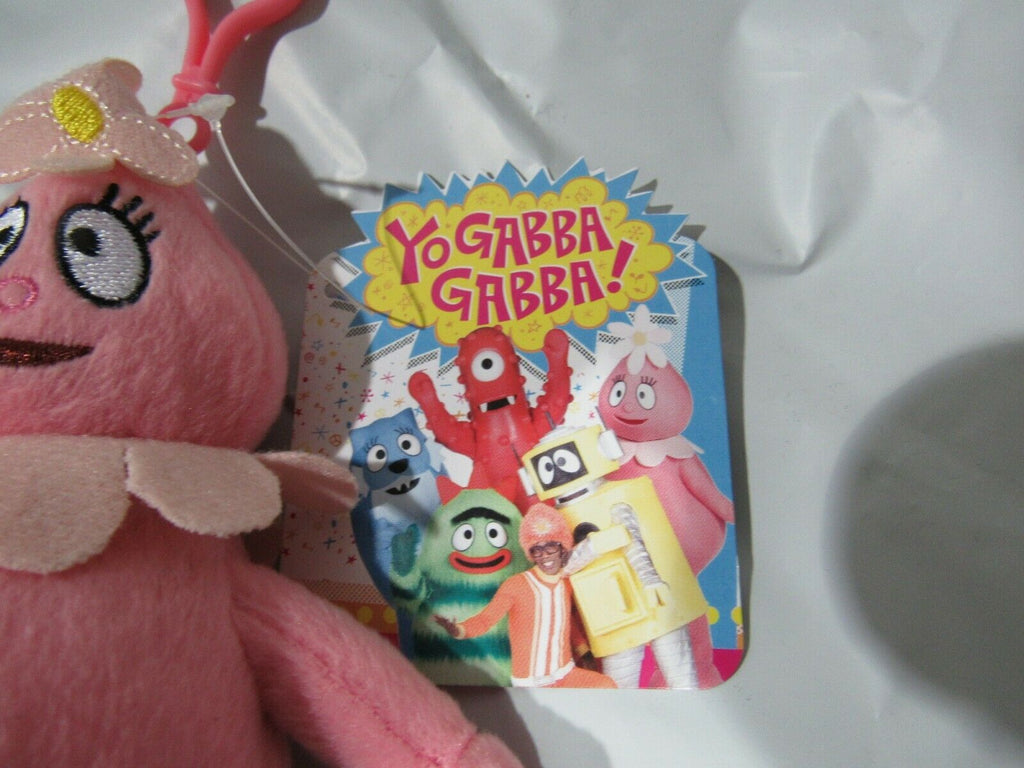 2014 Yo Gabba Gabba 9" FOOFA Pink Plush Doll Bag Clip Nick Jr.