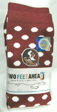 NCAA Florida State Seminoles Logo Red w/Dot Knee Socks Size 4-9 Two Feet Ahead