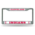 MLB Chrome License Plate Frame Cleveland Indians Thick Raised Letters