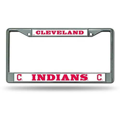 MLB Chrome License Plate Frame Cleveland Indians Thick Raised Letters