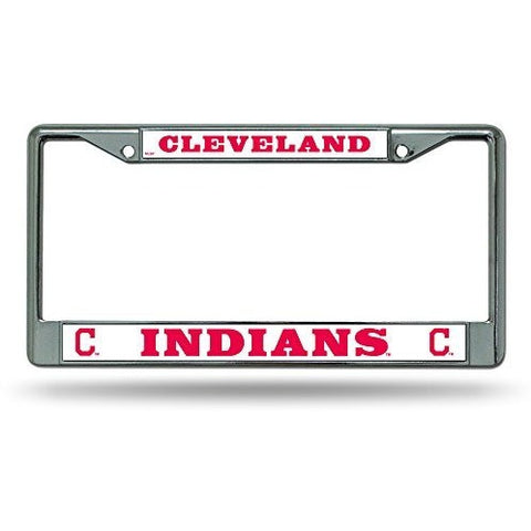 MLB Chrome License Plate Frame Cleveland Indians Thick Raised Letters
