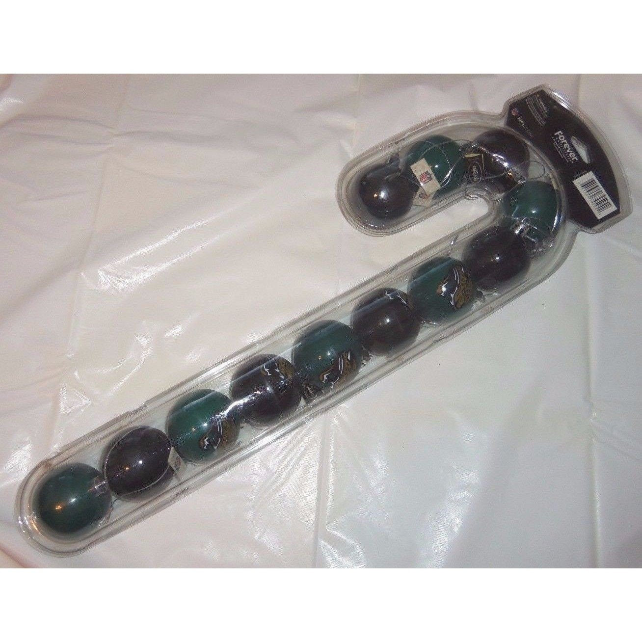 12 NFL Jacksonville Jaguars Christmas Ornaments 2″ Plastic Ball Black/Green