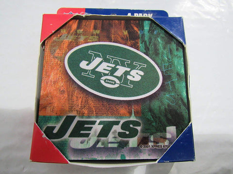 NFL New York Jets Logo on Reflections Neoprene Foam Coasters 4 Pack