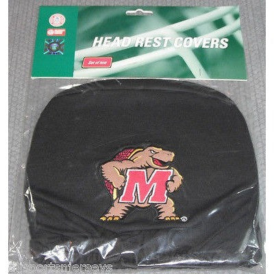 NCAA Maryland Terrapins Headrest Cover Embroidered Logo Set of 2 by Team ProMark