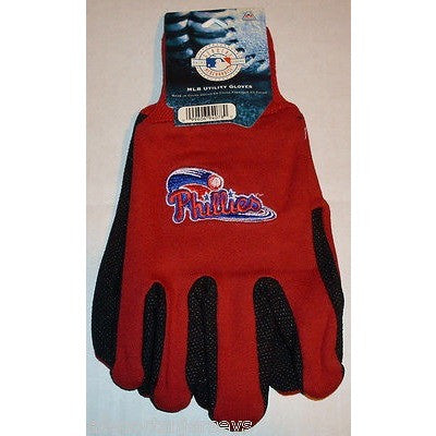 MLB NWT NO SLIP UTILITY WORK GLOVES WORK LOGO - PHILADELPHIA PHILLIES